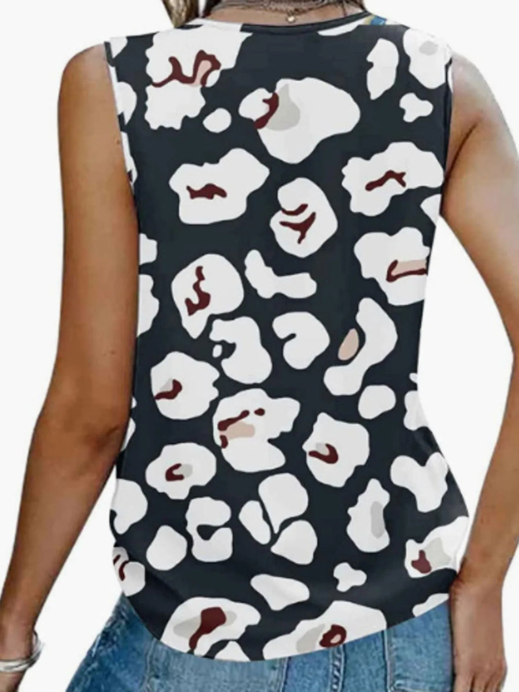 Printed V-Neck Tank