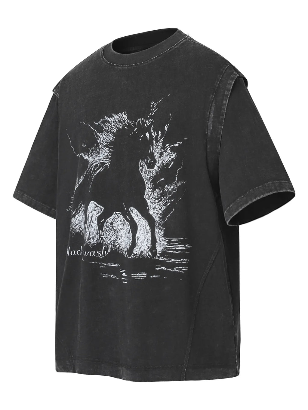 Men's Wash Graphic Round Neck T-Shirt
