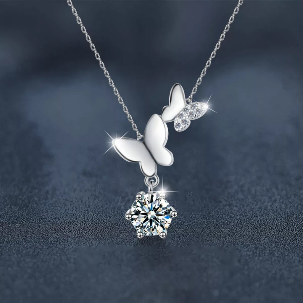 1 Carat Moissanite 925 Sterling Silver Pendant Necklace