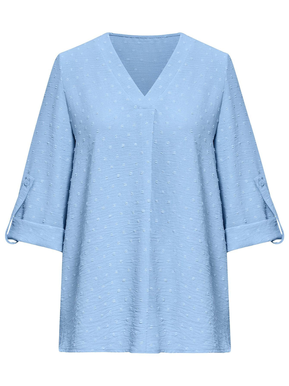 Effortless V-Neck Seven-Point Top - Stylish Pullover Blouse for Trendy Women
