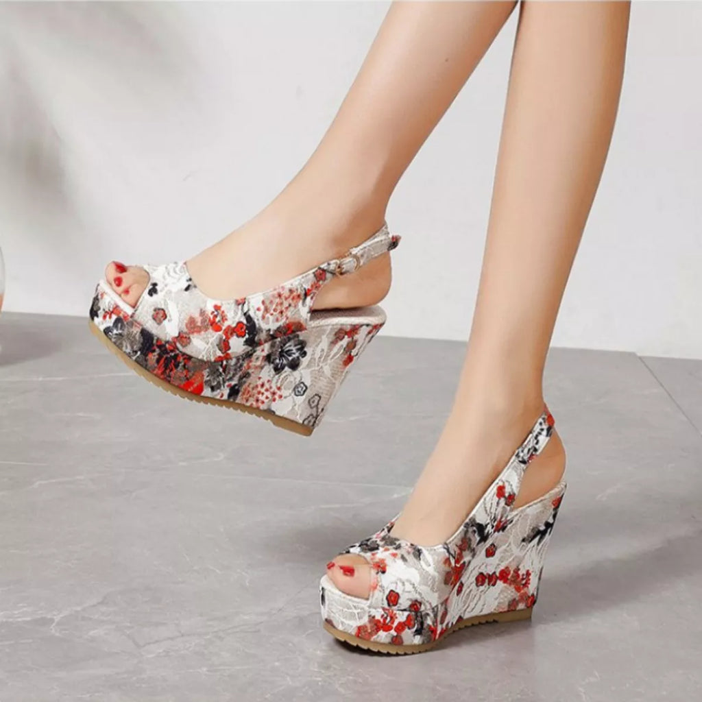 Peep Toe Wedge Sandals