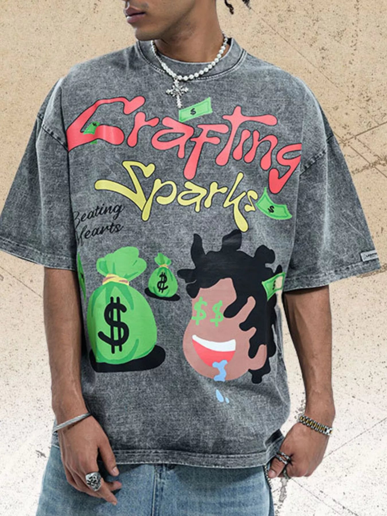 Men's Graphic Vintage Washed T-Shirt