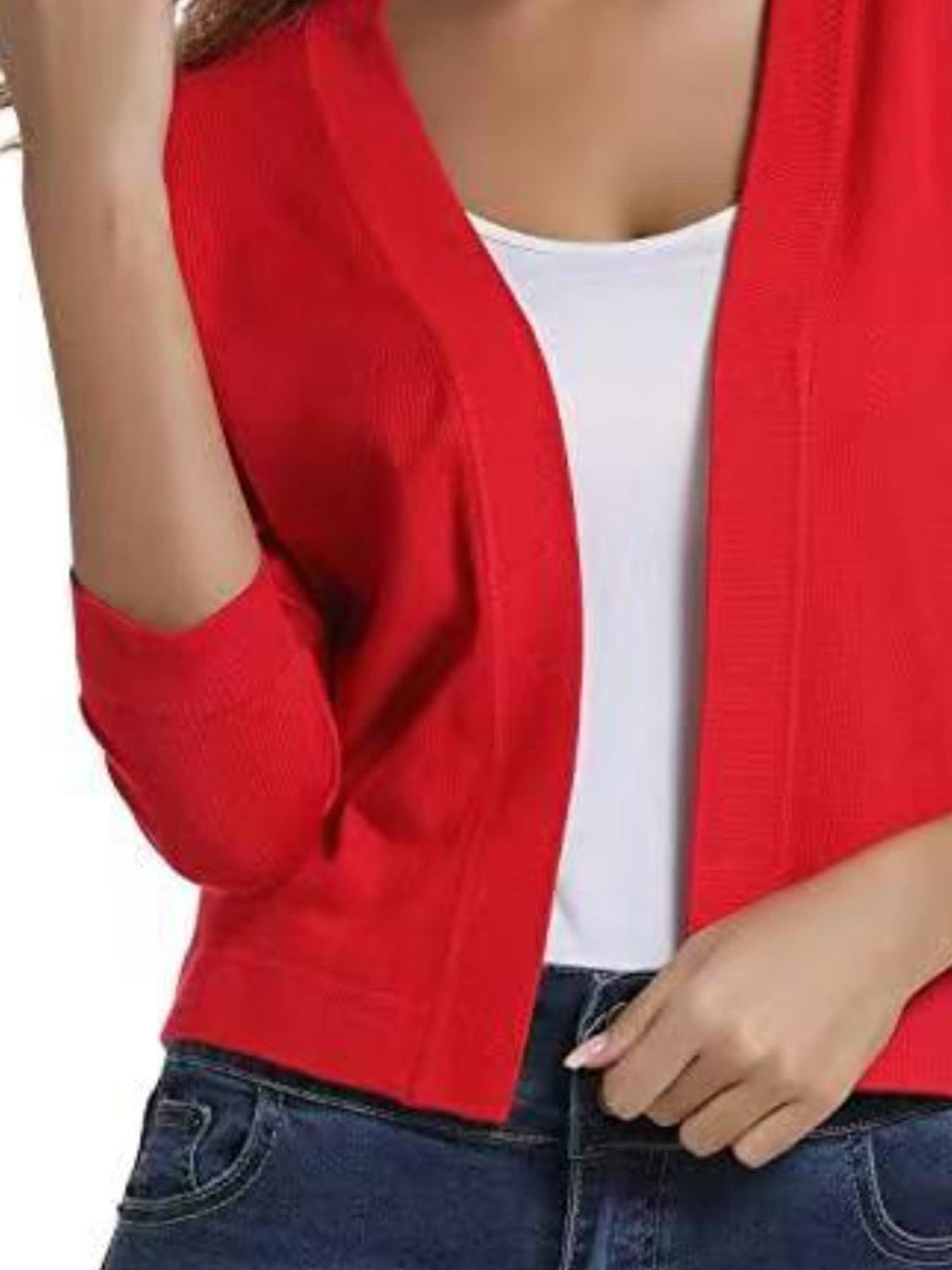 Viscose Blend Open Front Cardigan