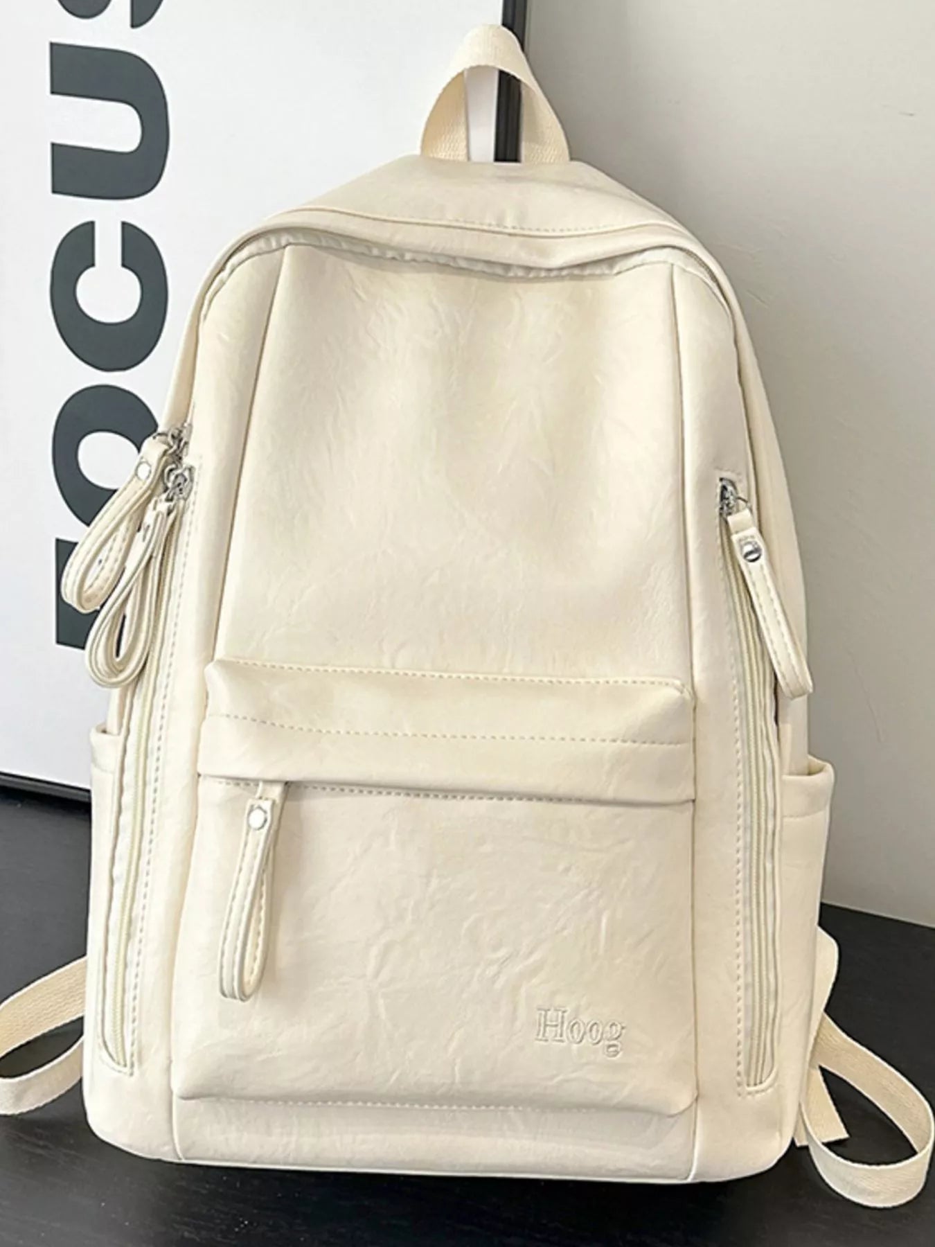 Leather Texture Backpack Bag