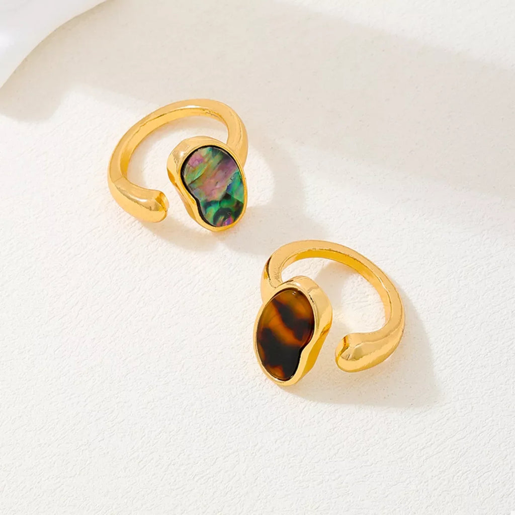 18K Gold-Plated Oval Open Ring