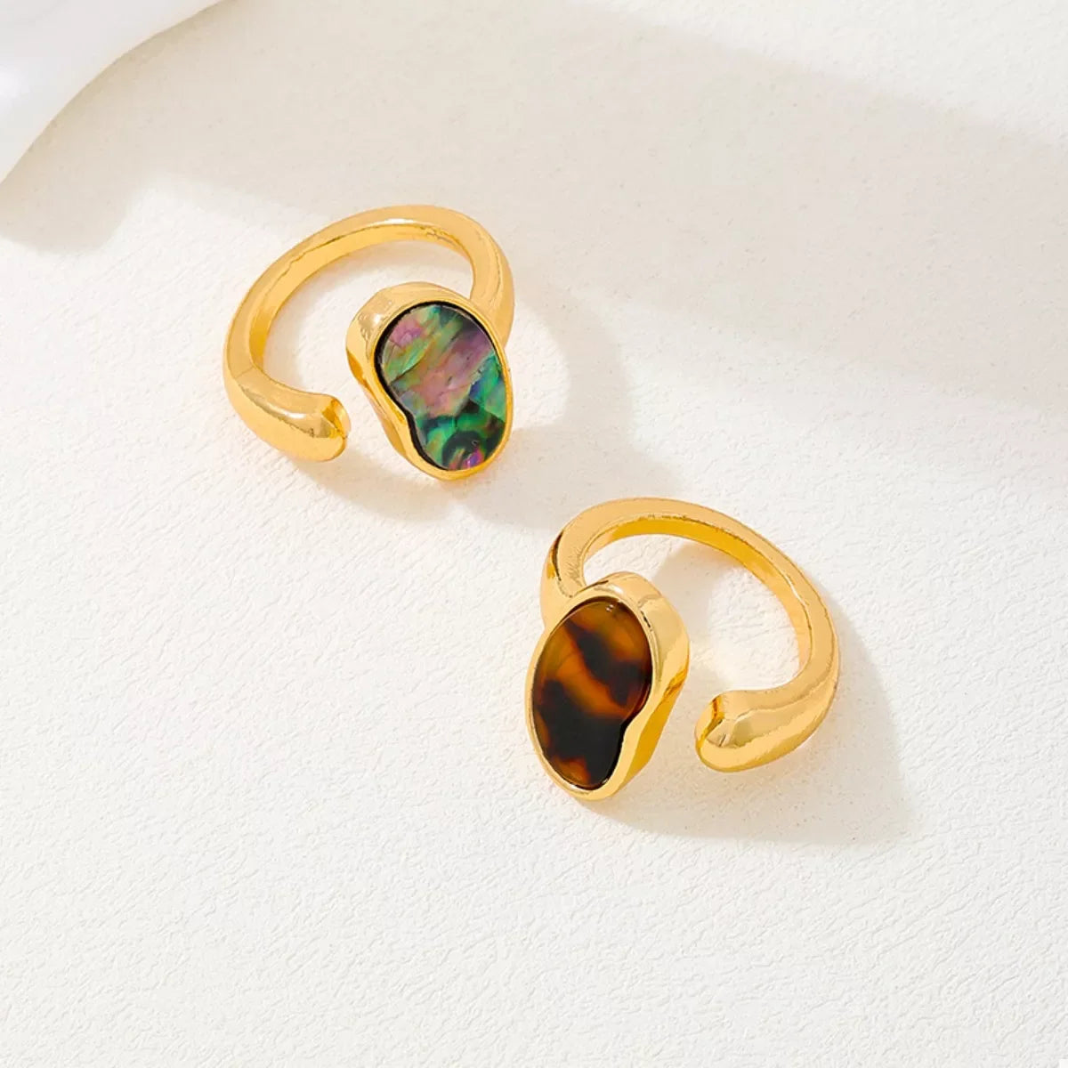 18K Gold-Plated Oval Open Ring