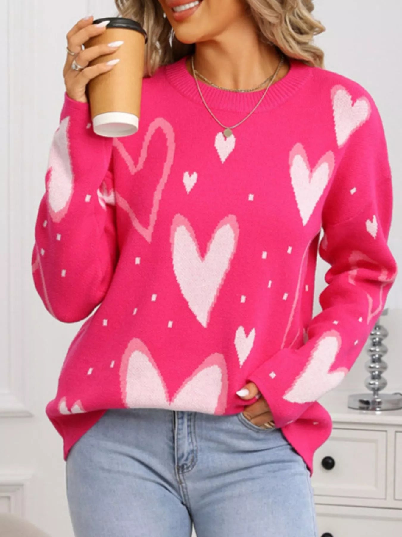 Valentine's Day Heart Crew Neck Sweater