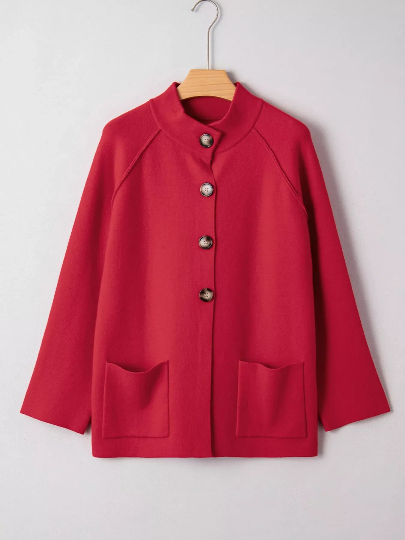 Collared Button Front Wrapped Cardigan