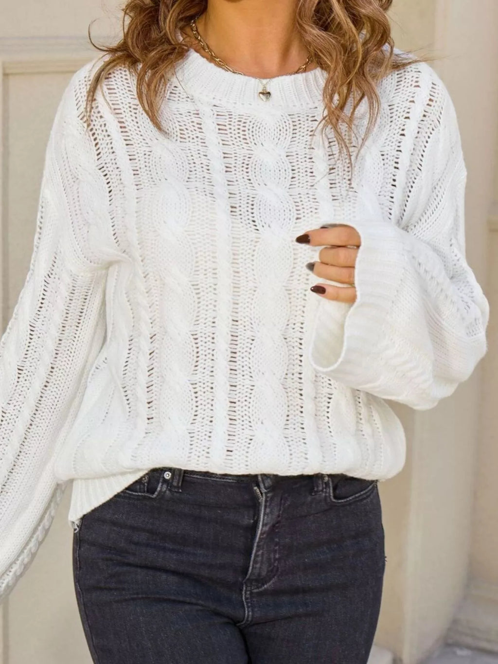 Cable Knit Long Sleeve Sweater