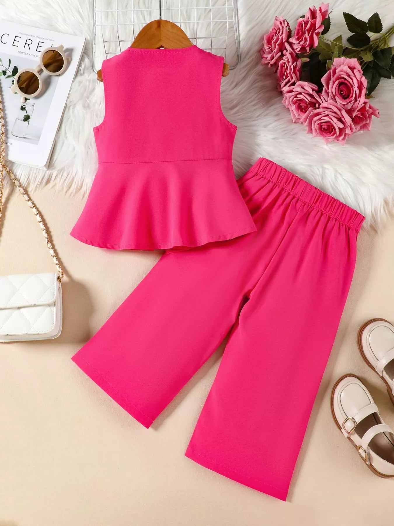 Children's Sleeveless Top and Wide Leg Pants Set