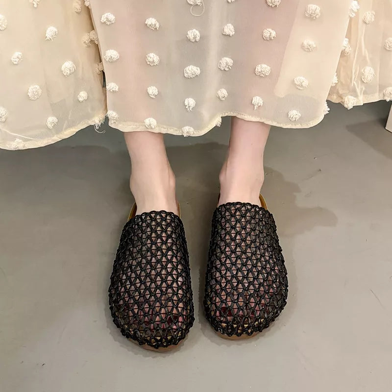 Woven Mesh Breathable Slip-on Sandals