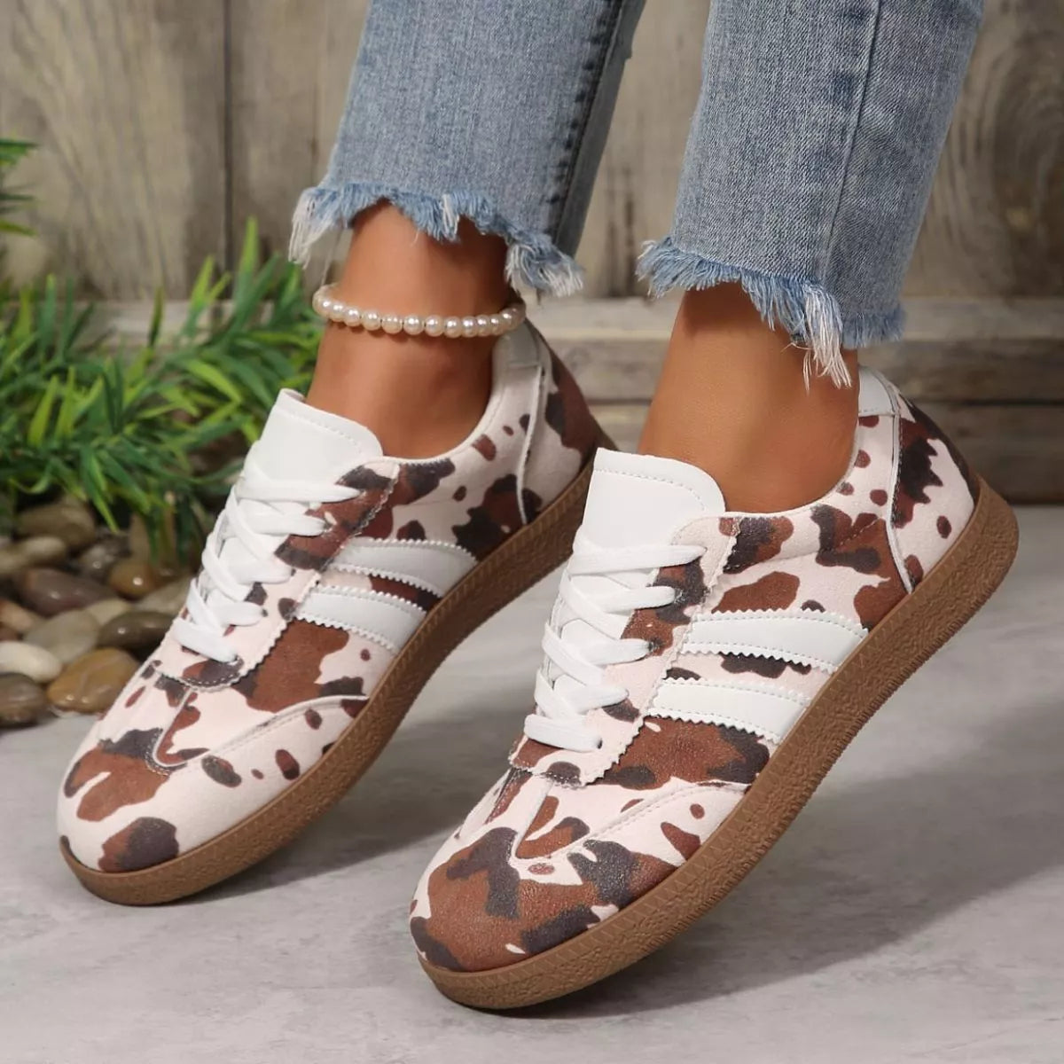 Cow Print Casual Sneakers