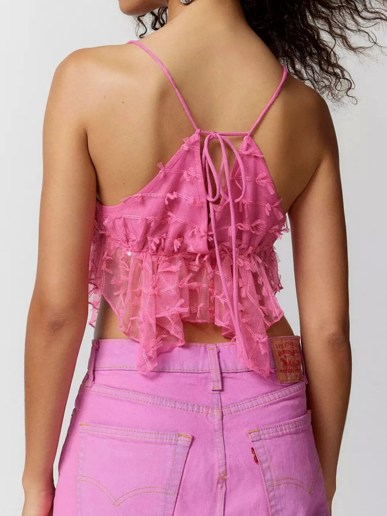 Sheer Lace Cami Top with Delicate Trim
