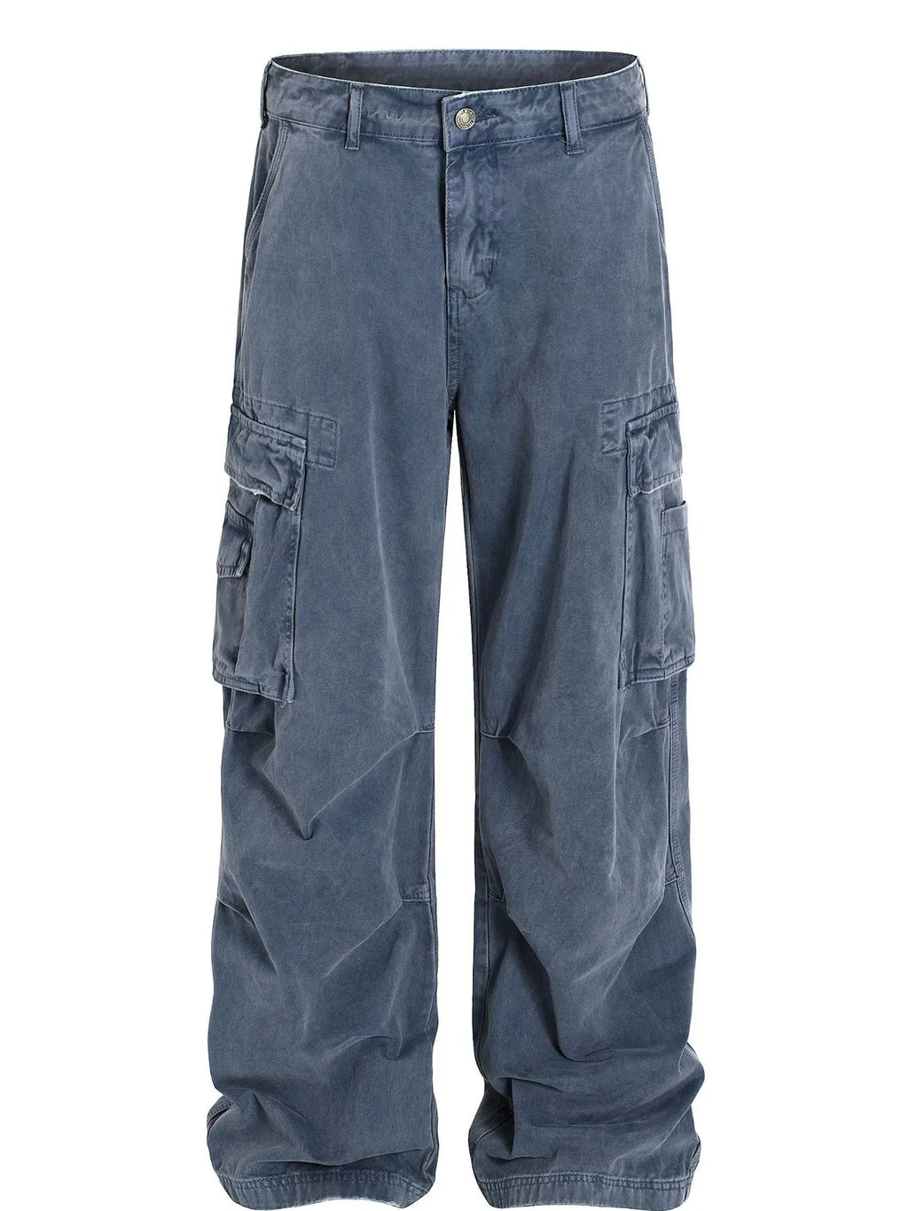 Men's Wide-Leg Cargo Jeans with Side Pockets