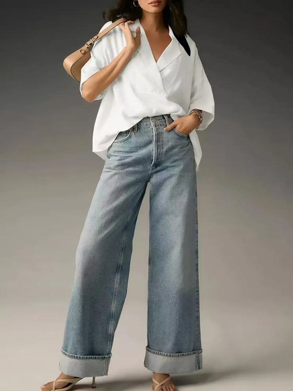 Collared Neck Half Sleeve Blouse
