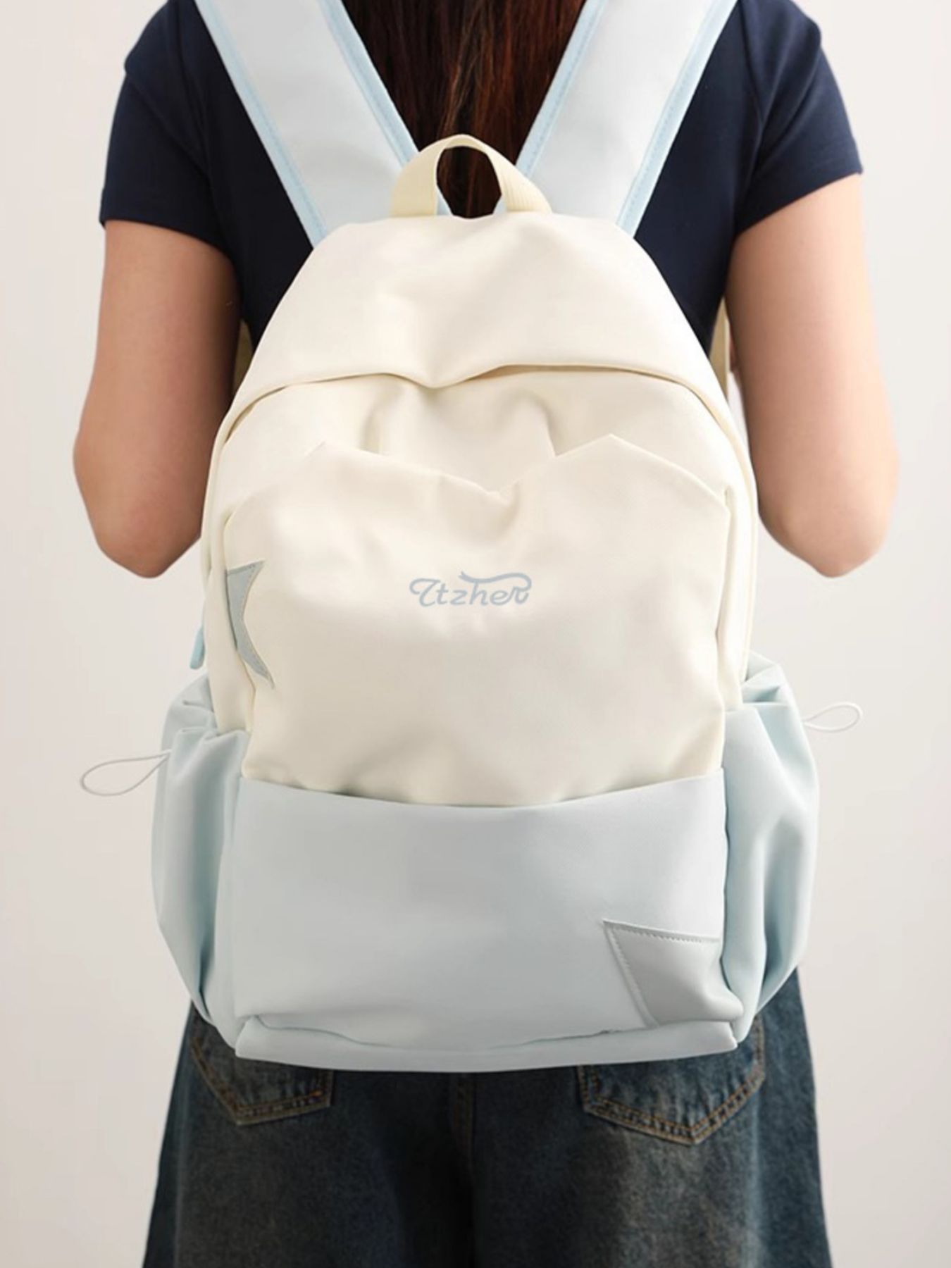 Two-Tone Lightweight Backpack Bag