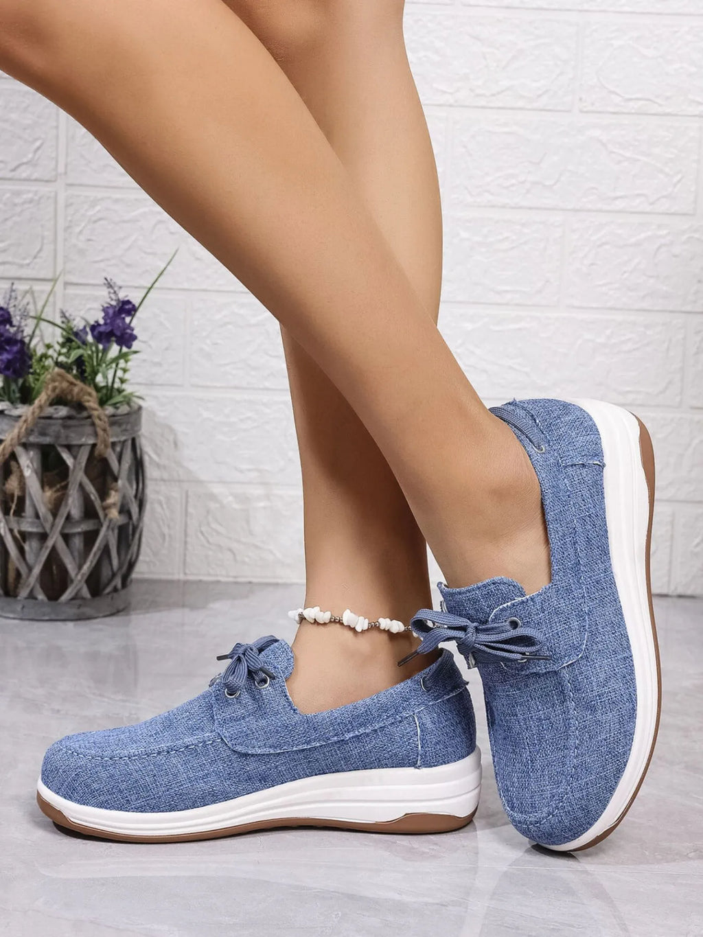 Lace Up Wedge Sneakers