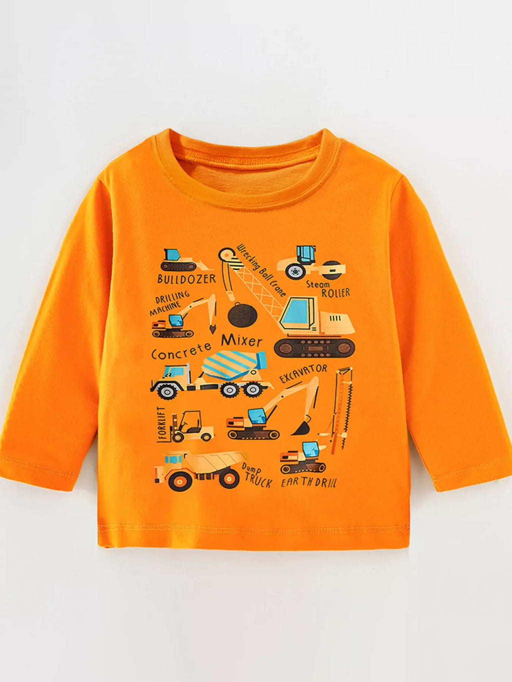 Children's Construction Vehicle Long Sleeve T-Shirt