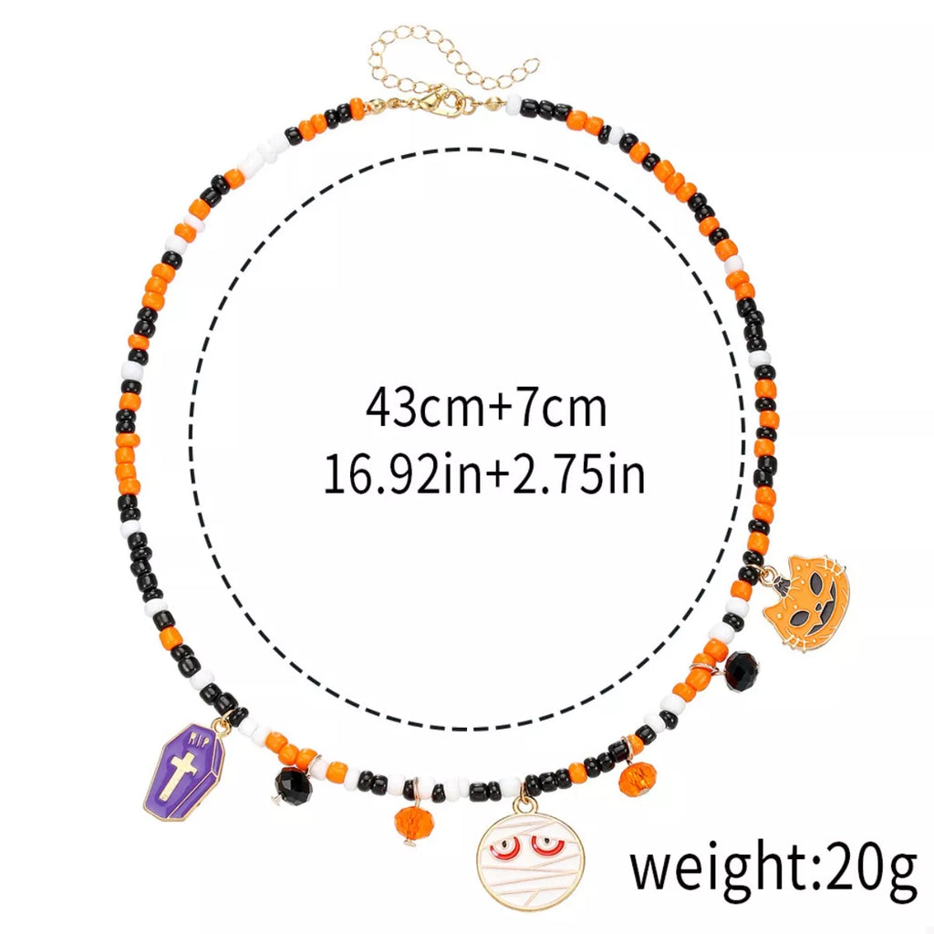 Halloween Charm Beaded Necklace