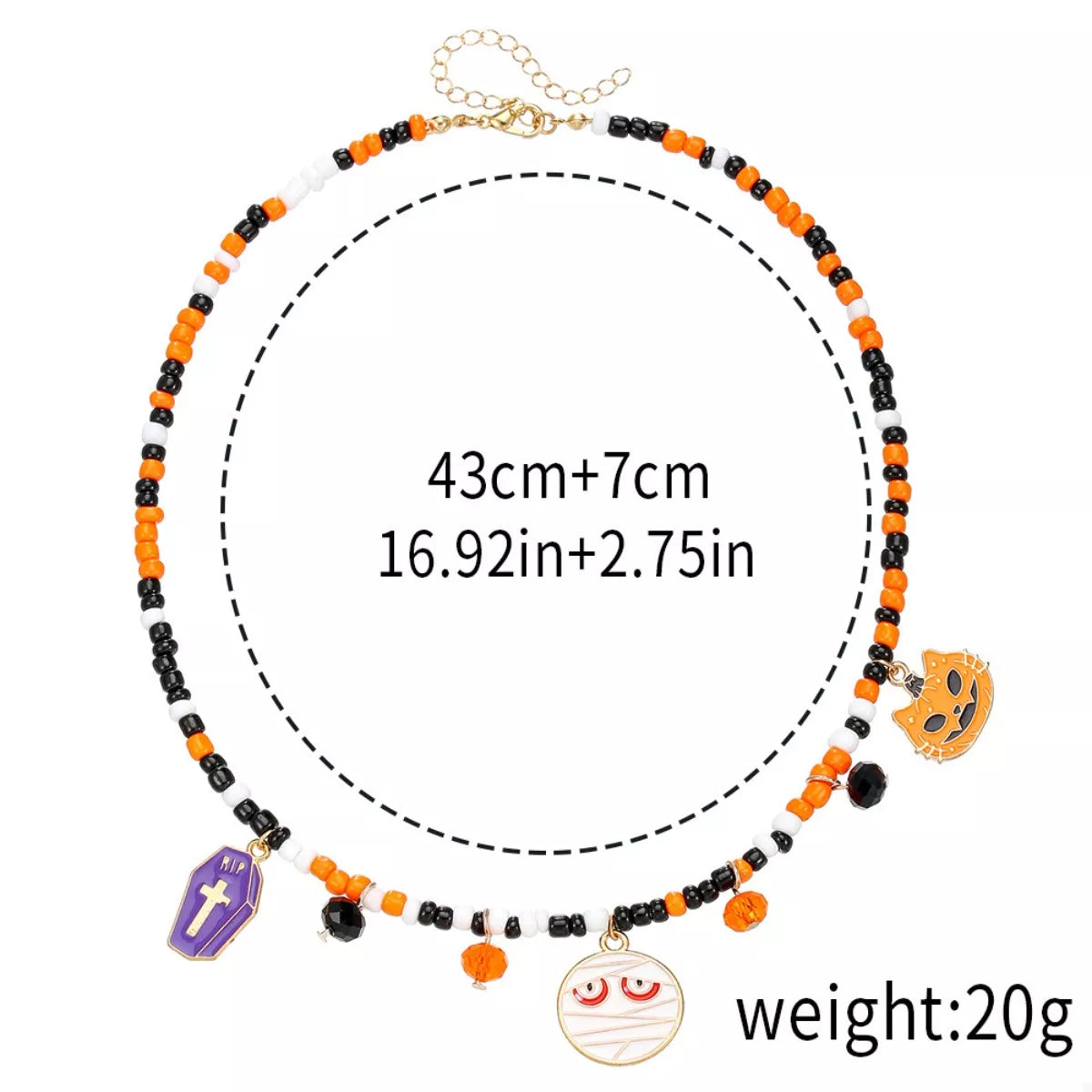 Halloween Charm Beaded Necklace
