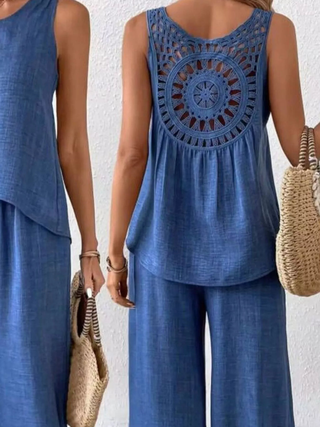 Round Neck Tank and Pants Set