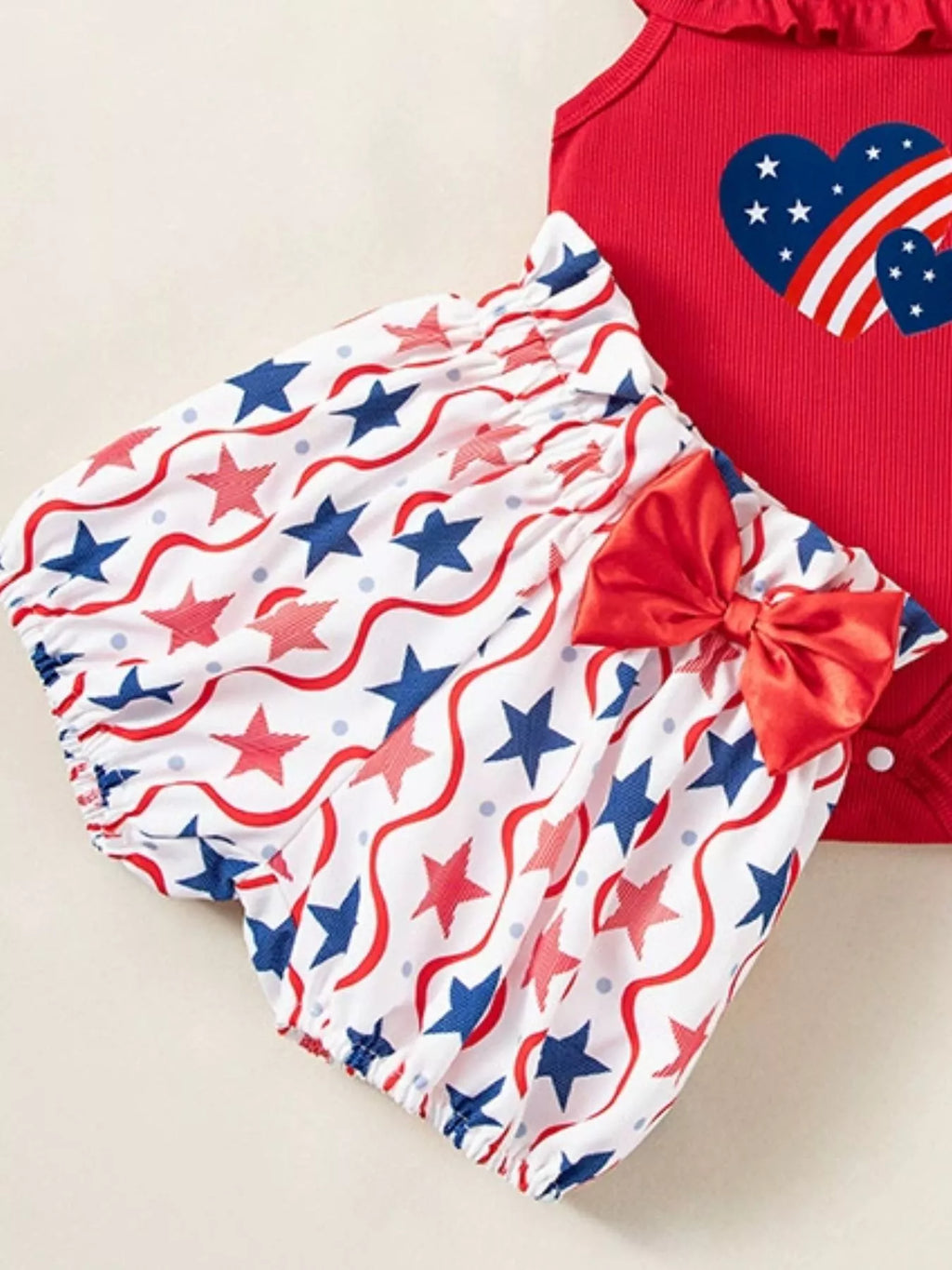 Children's Patriotic Star Print Outfit Set