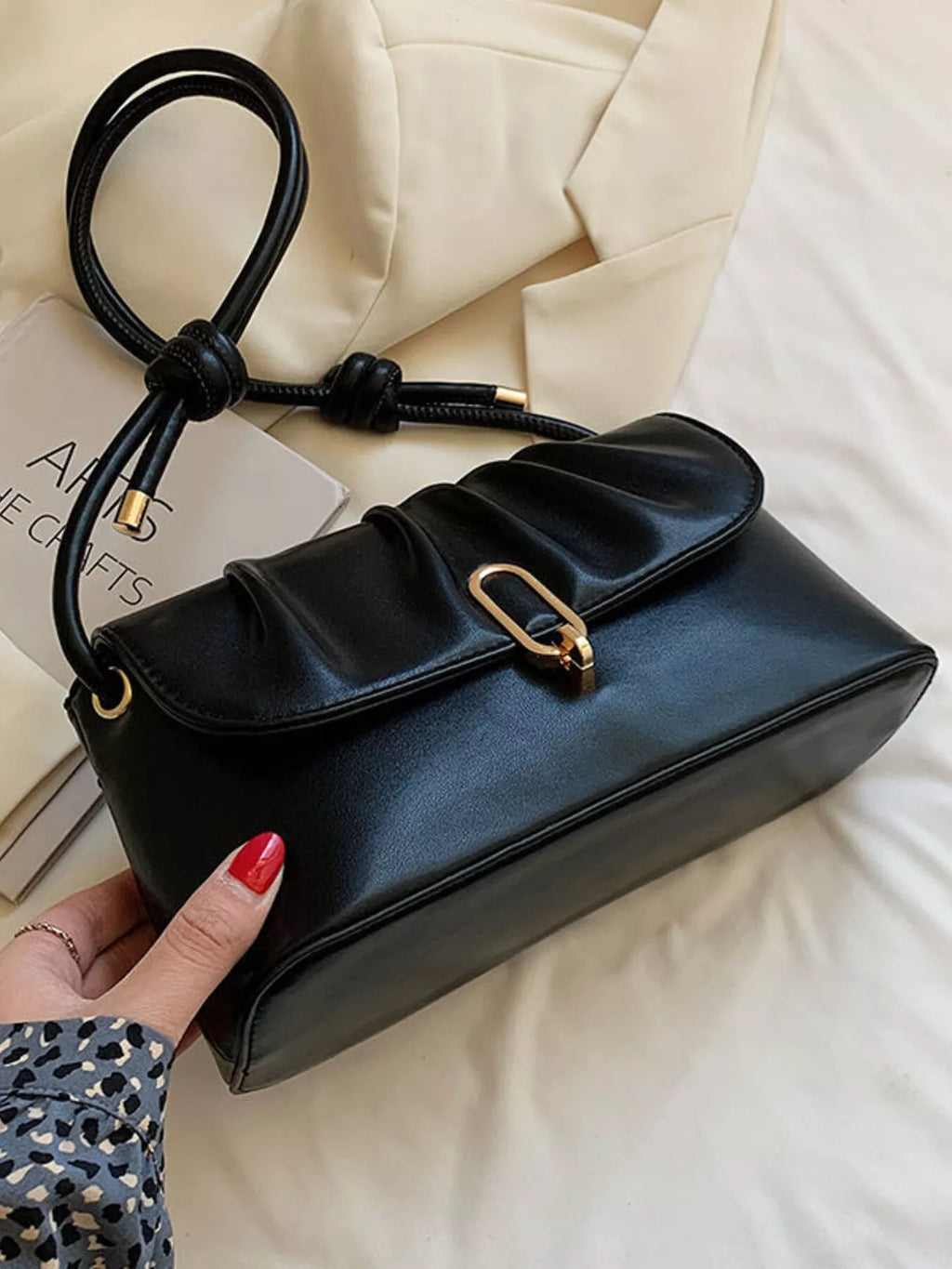 Ruched Detail Shoulder Bag