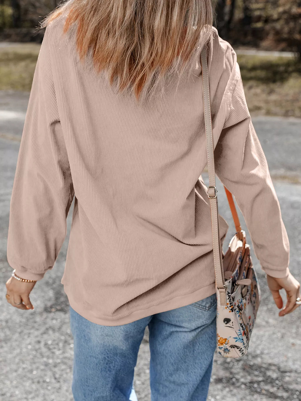 Leopard Christmas Tree Graphic Corded Sweatshirt