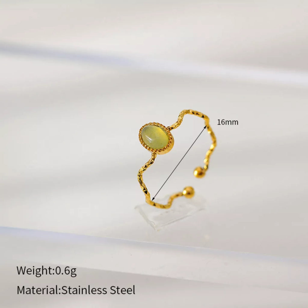 18K Gold-Plated Wave Open Ring