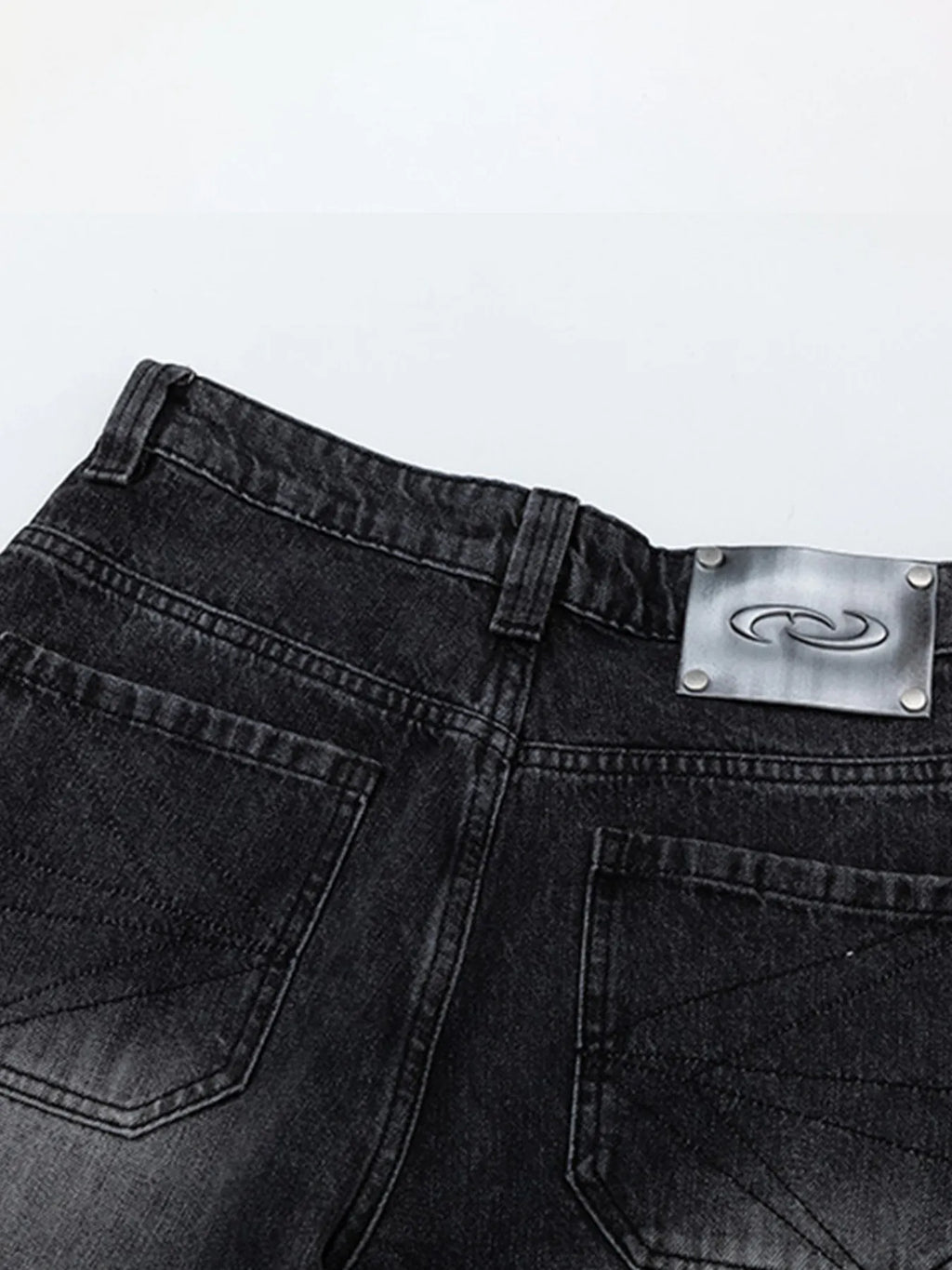 Men's High-Waisted Wide Leg Wash Jeans