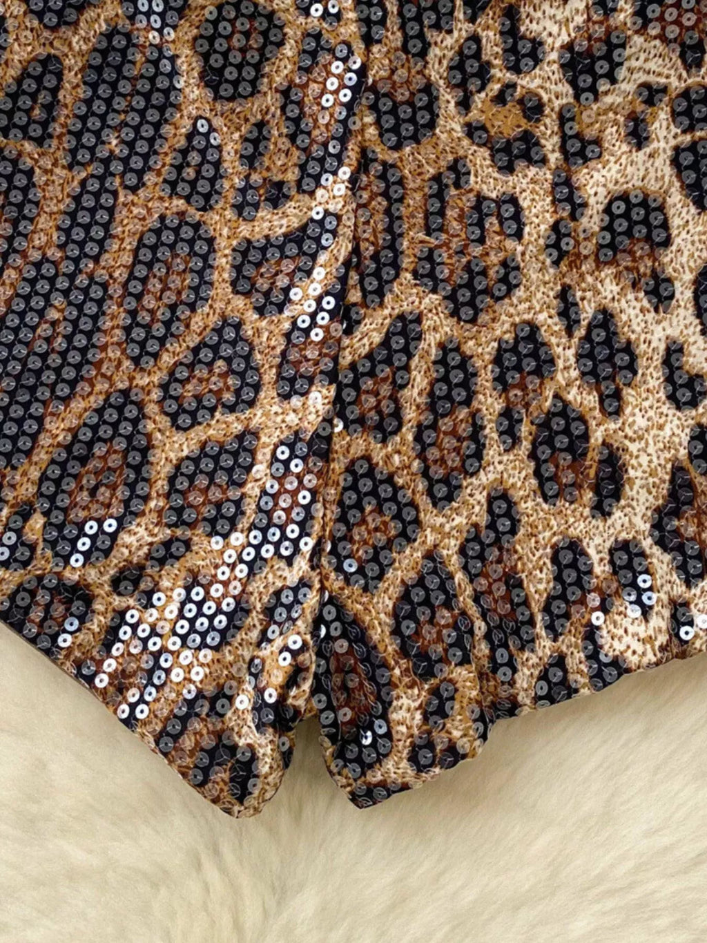 Sequin Leopard Shorts