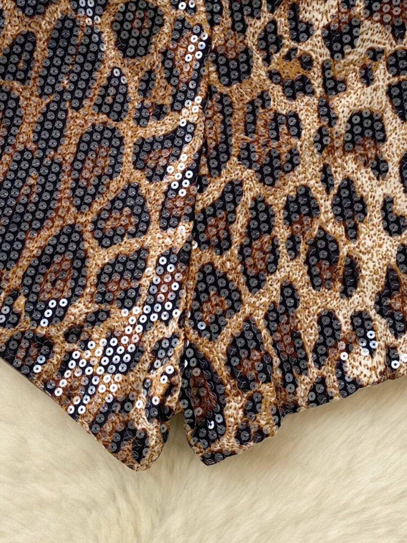 Sequin Leopard Shorts