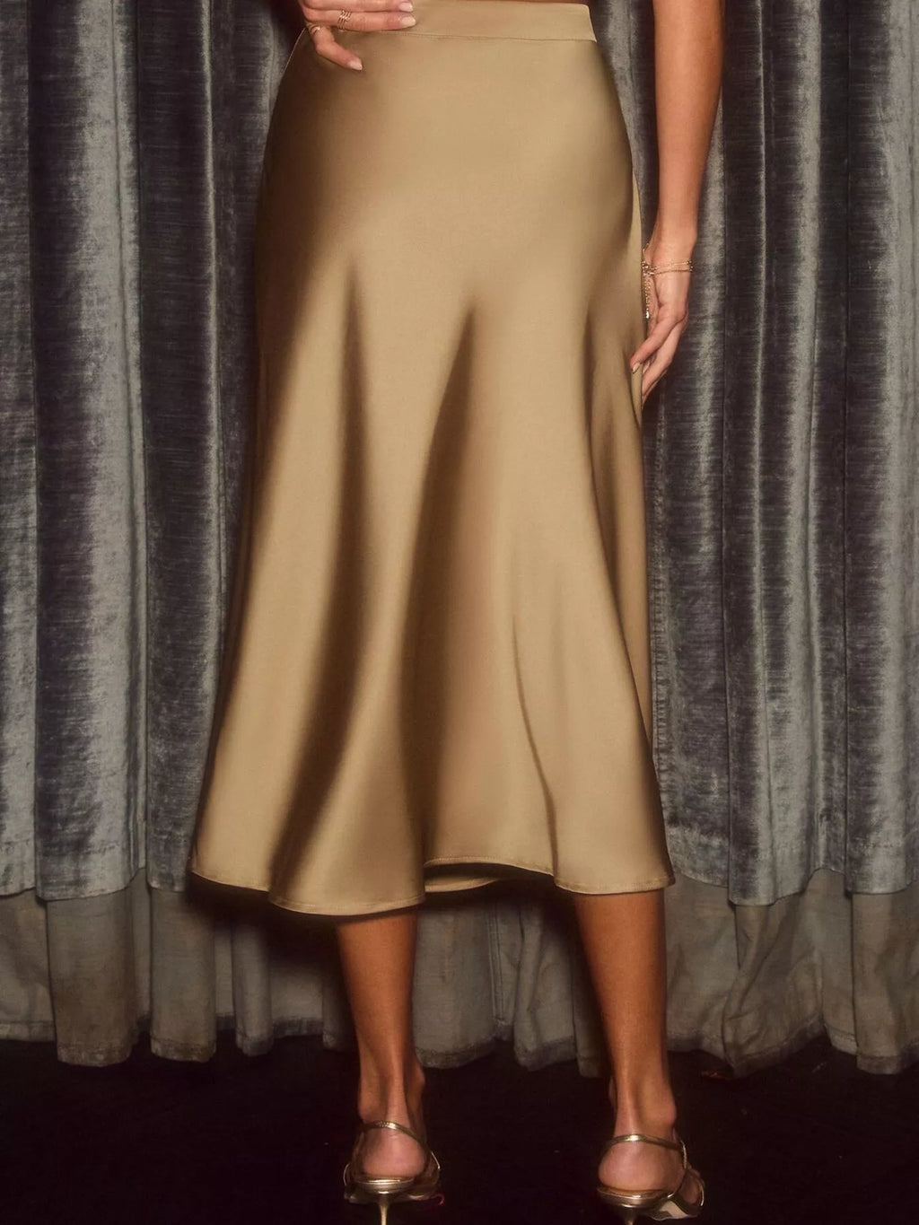 Satin Midi Skirt