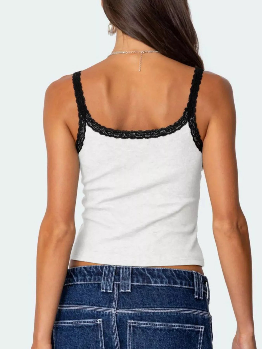 Lace Detail Contrast Trim Cami