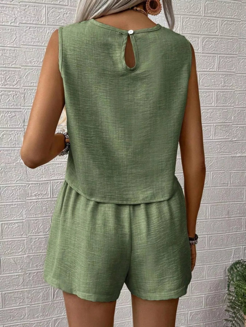 Sleeveless Top and Shorts Casual Set