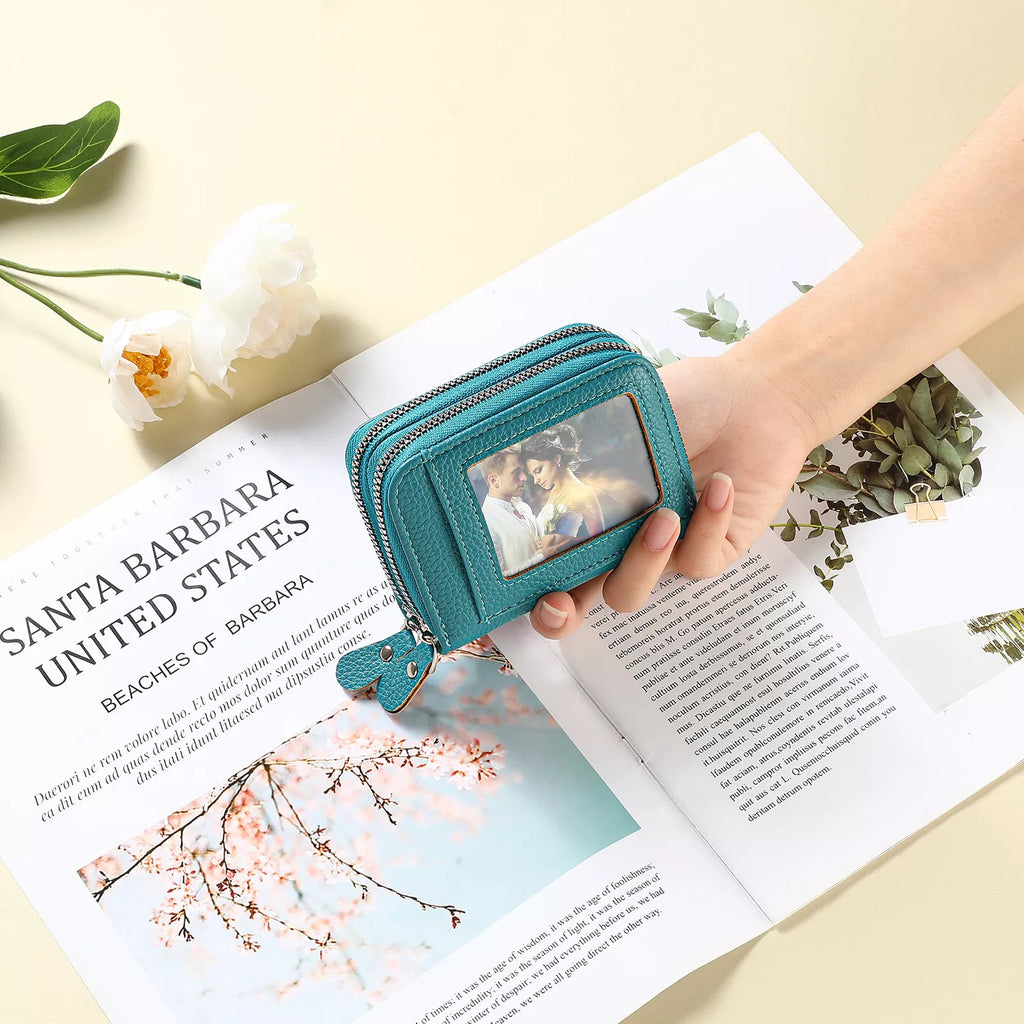 Double Zipper Card Case with ID Window