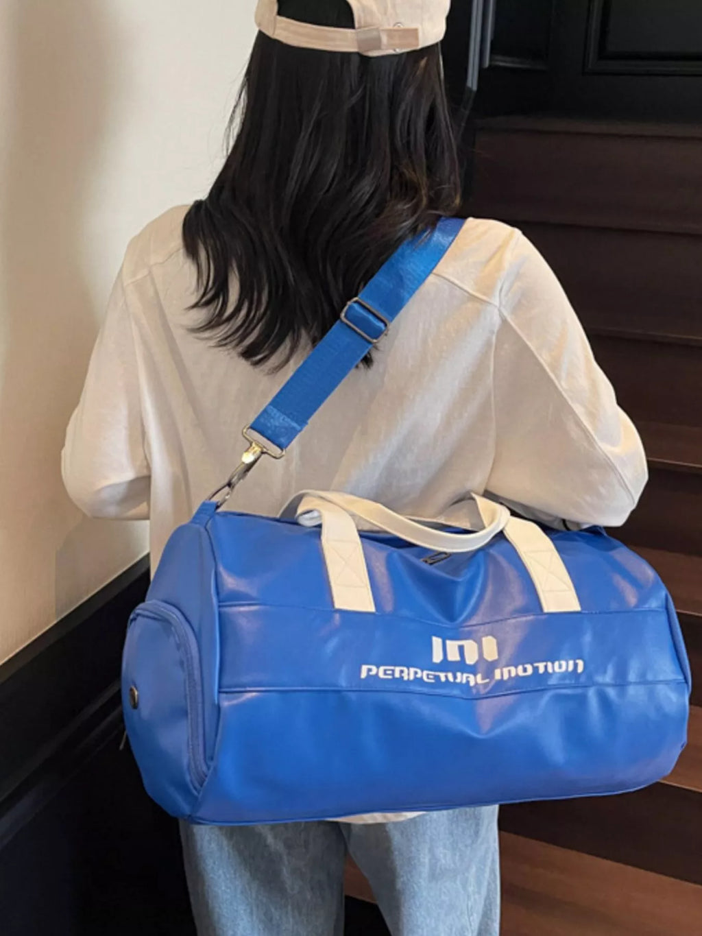 Sporty Duffel Bag with Shoulder Strap