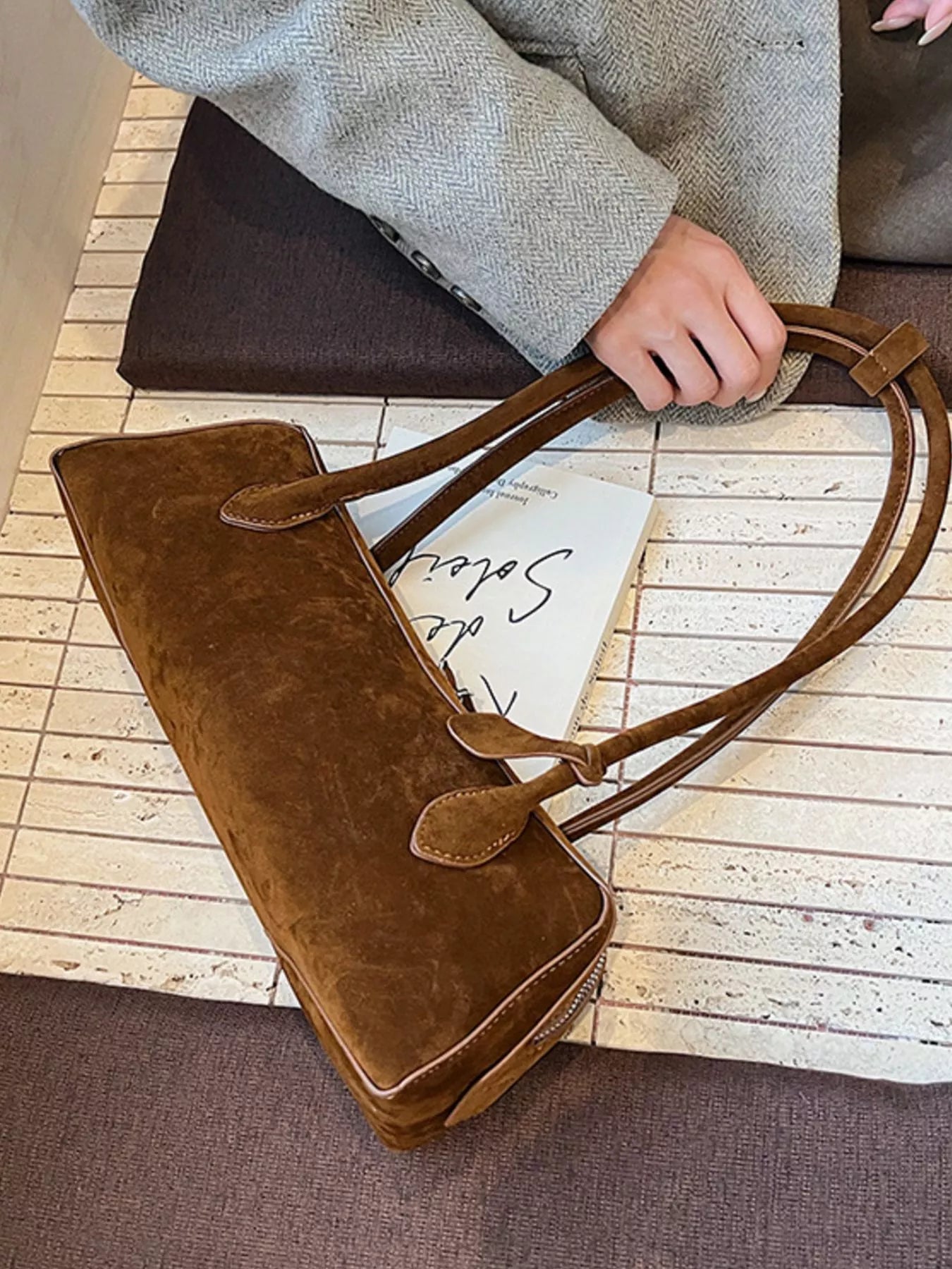 Solid Color Shoulder Bag