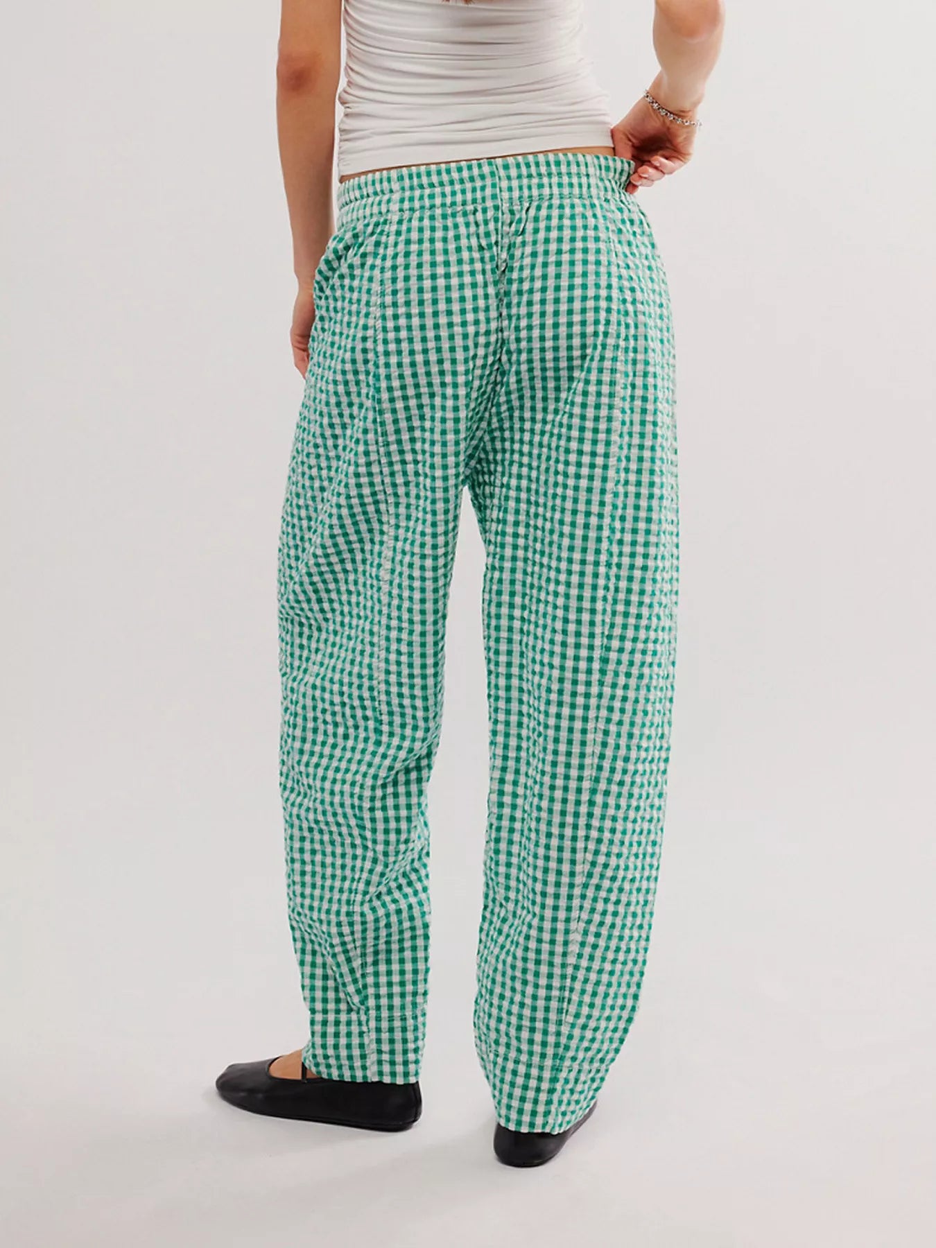 Gingham Relaxed Fit Pants