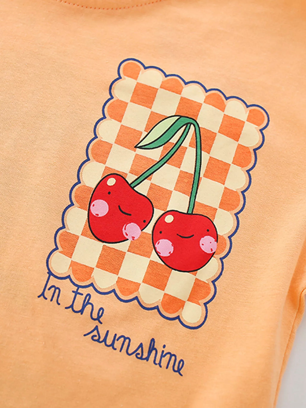 Children's Cherry Graphic Tee and Striped Shorts Set