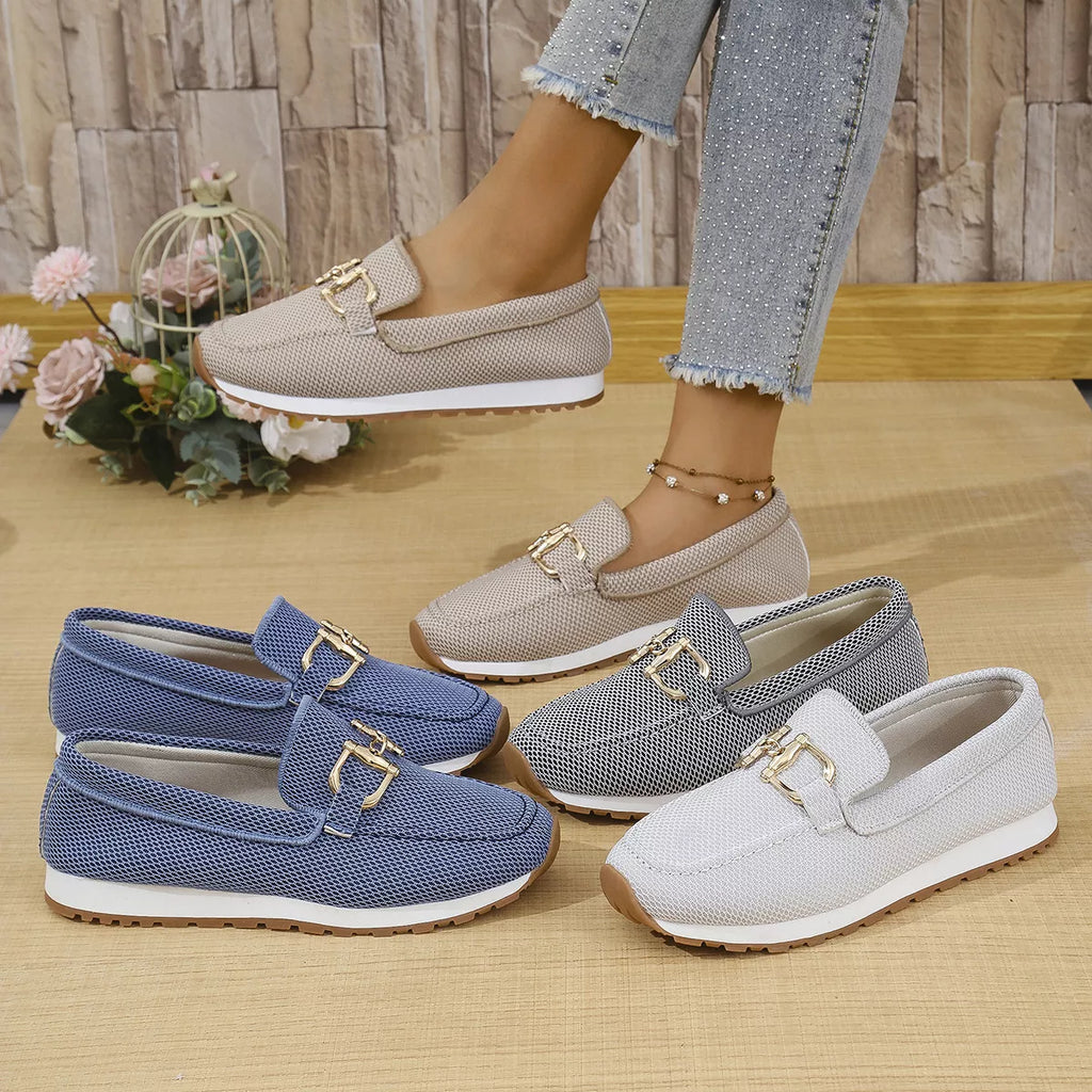 Mesh Round Toe Slip-Ons