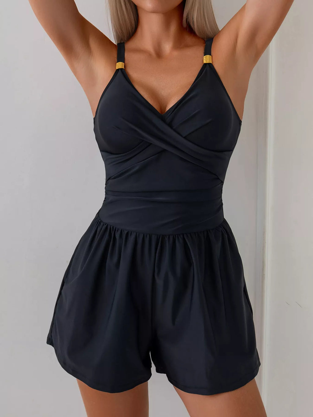 V-Neck Spaghetti Strap One-Piece Swimsuit