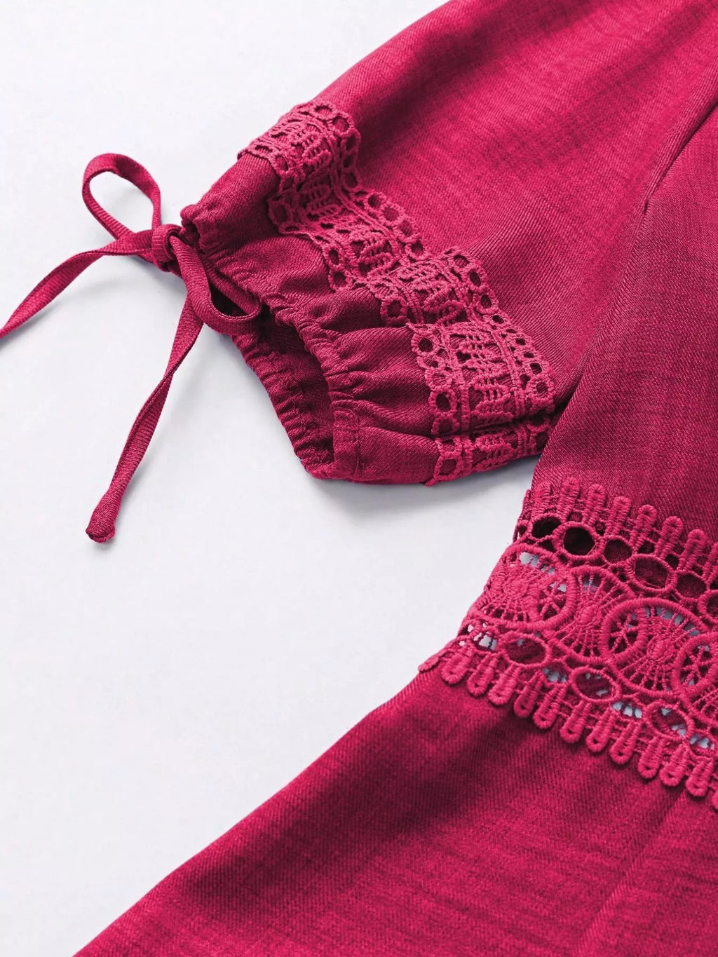 Lace Detail V-Neck Mini Dress