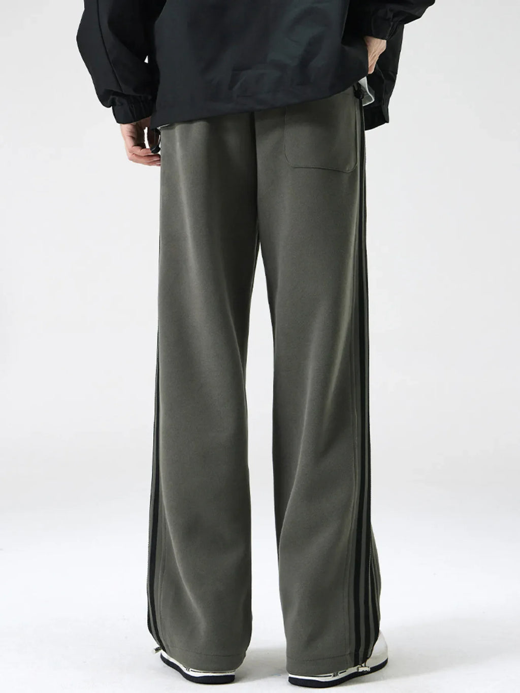 Men's Plus Size Relaxed Fit Pants with Side Stripes