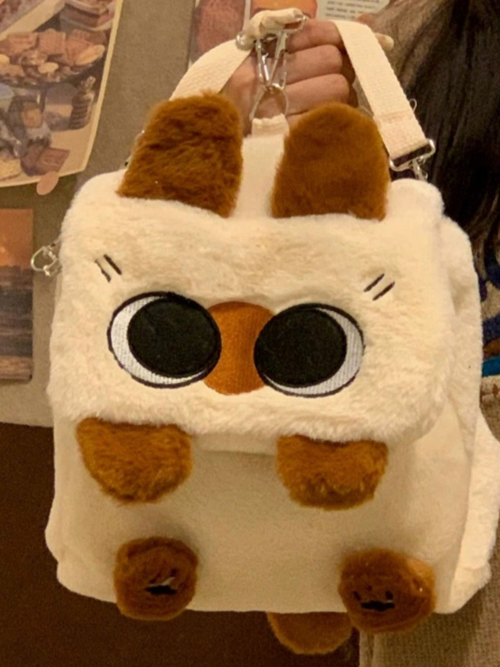 Cute Cartoon Plush Cat Backpack Bag