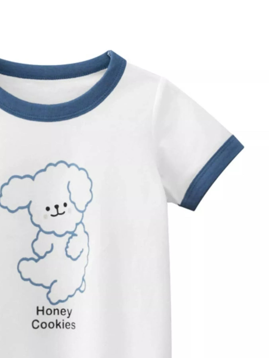 Children's Dog Graphic T-Shirt with Contrast Trim