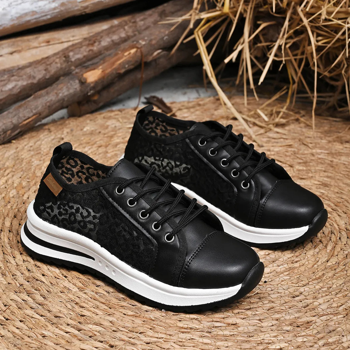 Lace-Up Platform Sneakers