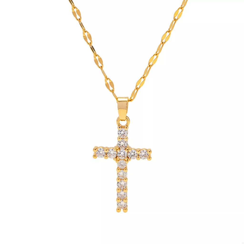 18K Gold-Plated Cross Pendant Necklace