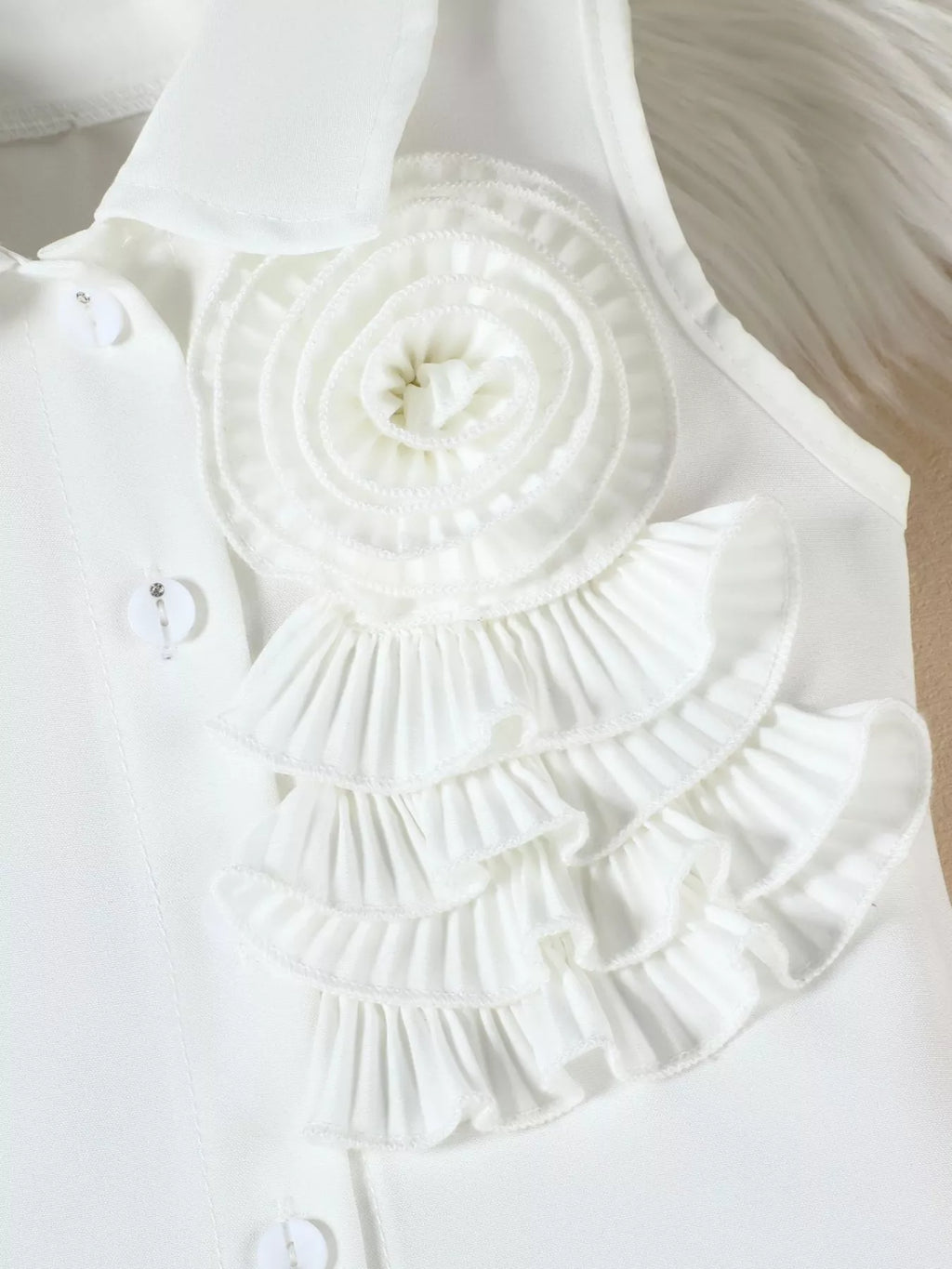Children‘s Ruffle Decor Top & Button Detail Skort Set