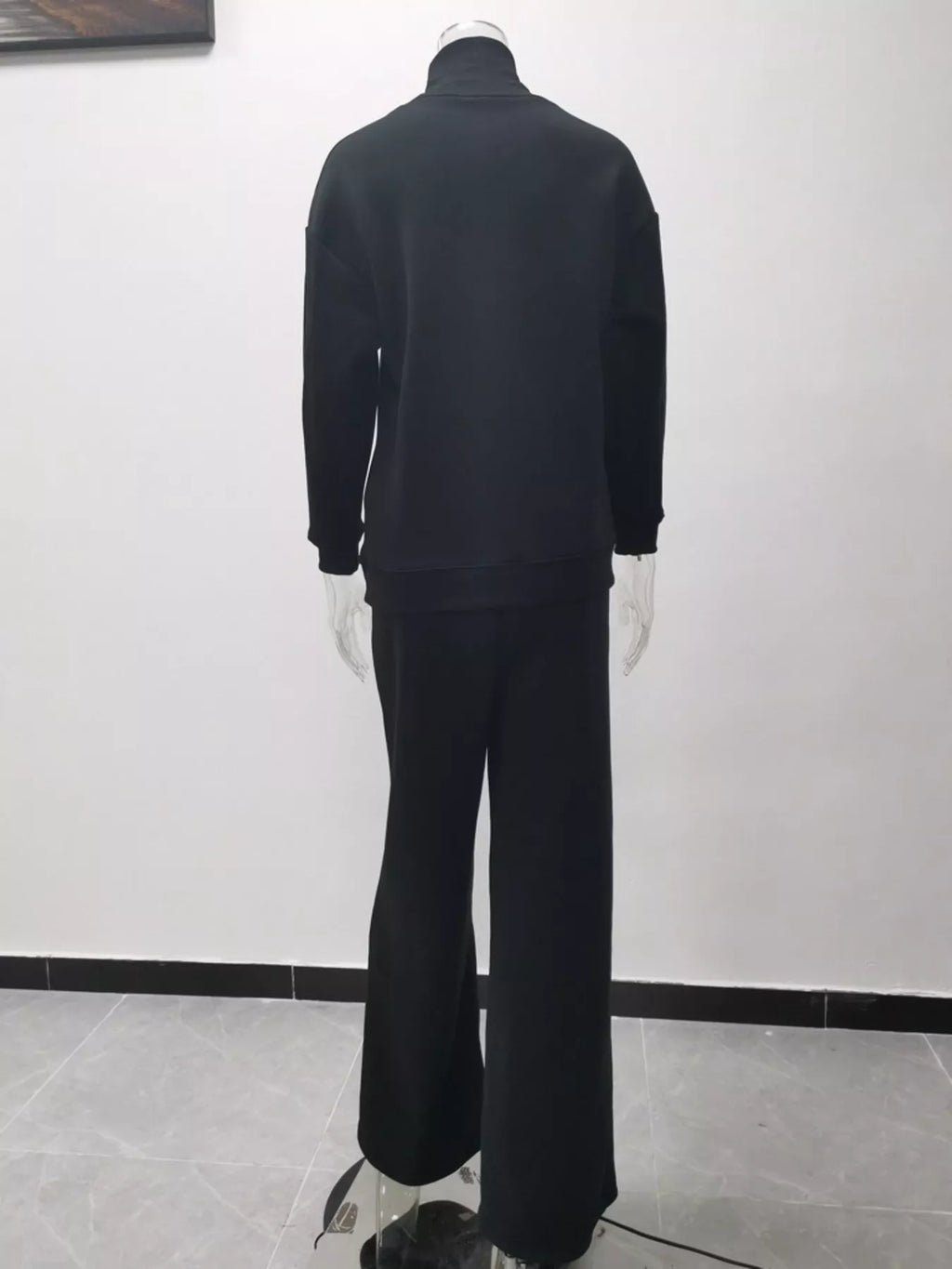 Full Size Turtleneck Long Sleeve Top and Pants Sweater Set Plus Size